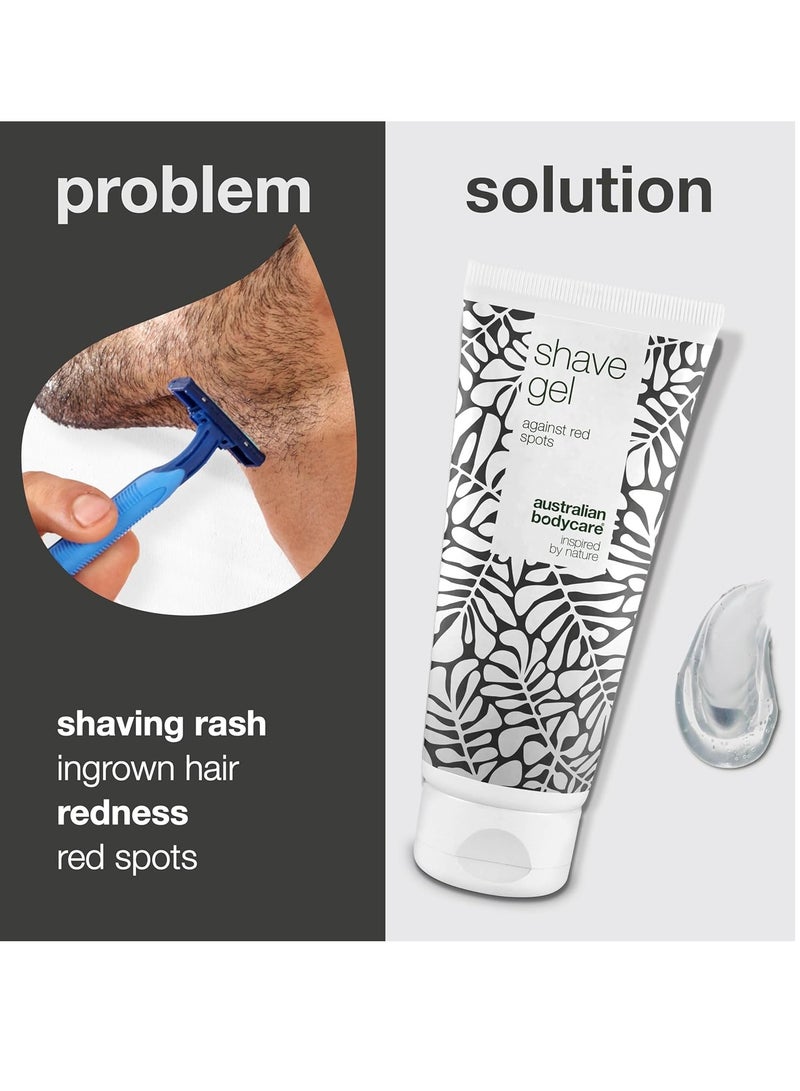 أستراليان بودي كير جل حلاقة بزيت شجرة الشاي للرجال 200 مل جل حلاقة شفاف وغير رغوي لحلاقة دقيقة ومريحة يمنع حرق الحلاقة والبقع الحمراء يقلل من نمو الشعر تحت الجلد - Image 3