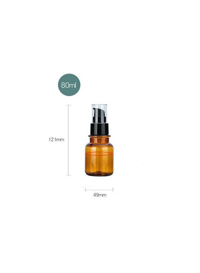 vipolish 2Pcs 80Ml/2.7Oz Amber Plastic Empty Pump Bottles Refillable Cosmetic Remover Oil Container Makeup Sample Case Storage Reusable Facial Care Vessel Emulsion Dispenser For Emulsion Essence Body Wash - Image 1
