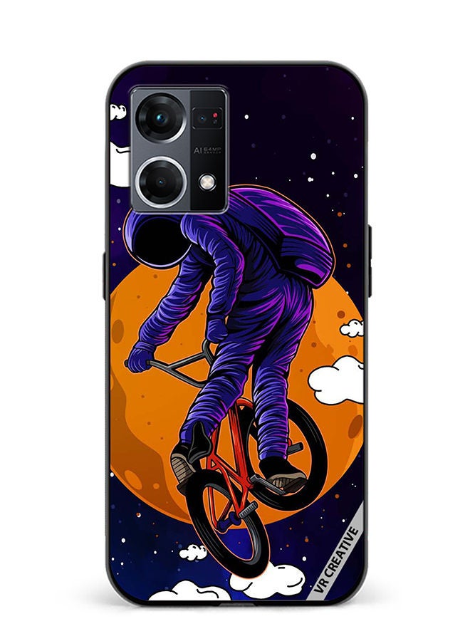 VR CREATIVE Protective Case Cover For Oppo Reno8 4G Wheelie Astro Design Multicolour - Image 1