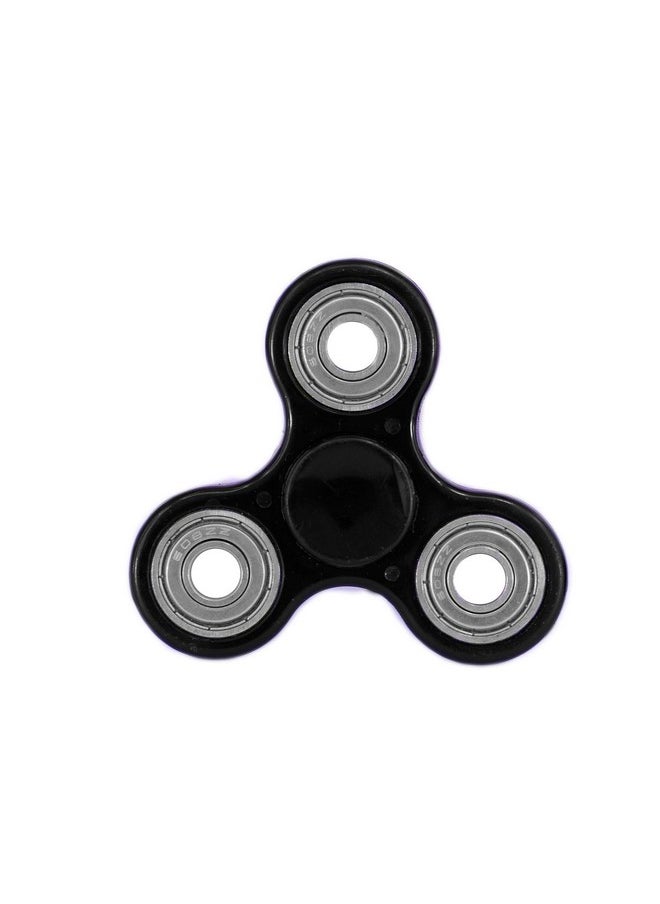 Premsons - Premsons® Hand Spinner Desk Toy - High Speed Smooth Finger Spin Sensory Fidget Stress Relief Game Play for Kids & Adults - Birthday Party Gift - Four Bearing - Black + Silver Bearing - Image 1