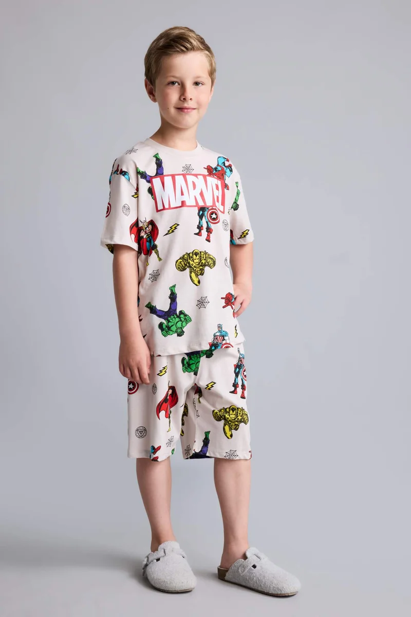 Defacto Boy 100% Cotton Marvel Comics Regular Fit 2 Piece Pajama Set