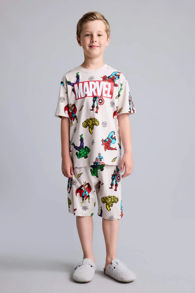 Defacto Boy 100% Cotton Marvel Comics Regular Fit 2 Piece Pajama Set