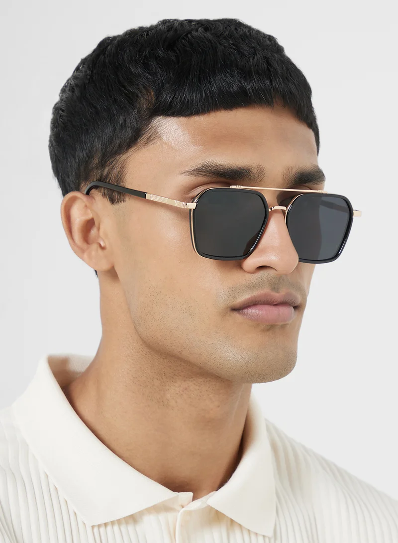 روبرت وود Polarized Lens With Spring Arms Square Aviator Sunglasses
