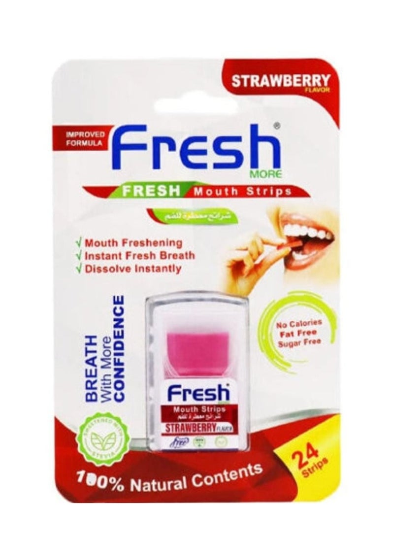 Fresh More - Strawberry Mouth Freshener Strips - 24 Strips - Image 1