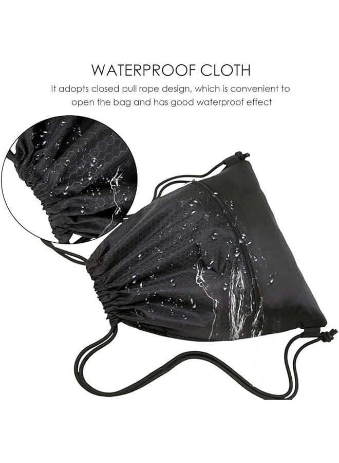 PROMASS Waterproof Drawstring Backpack With Zipper Pocket, Gym Drawstring Bag For Men And Women, Basketball And Shoe Bag, Oxford Fabric Large Capacity Multi-Functional Bag - Image 4