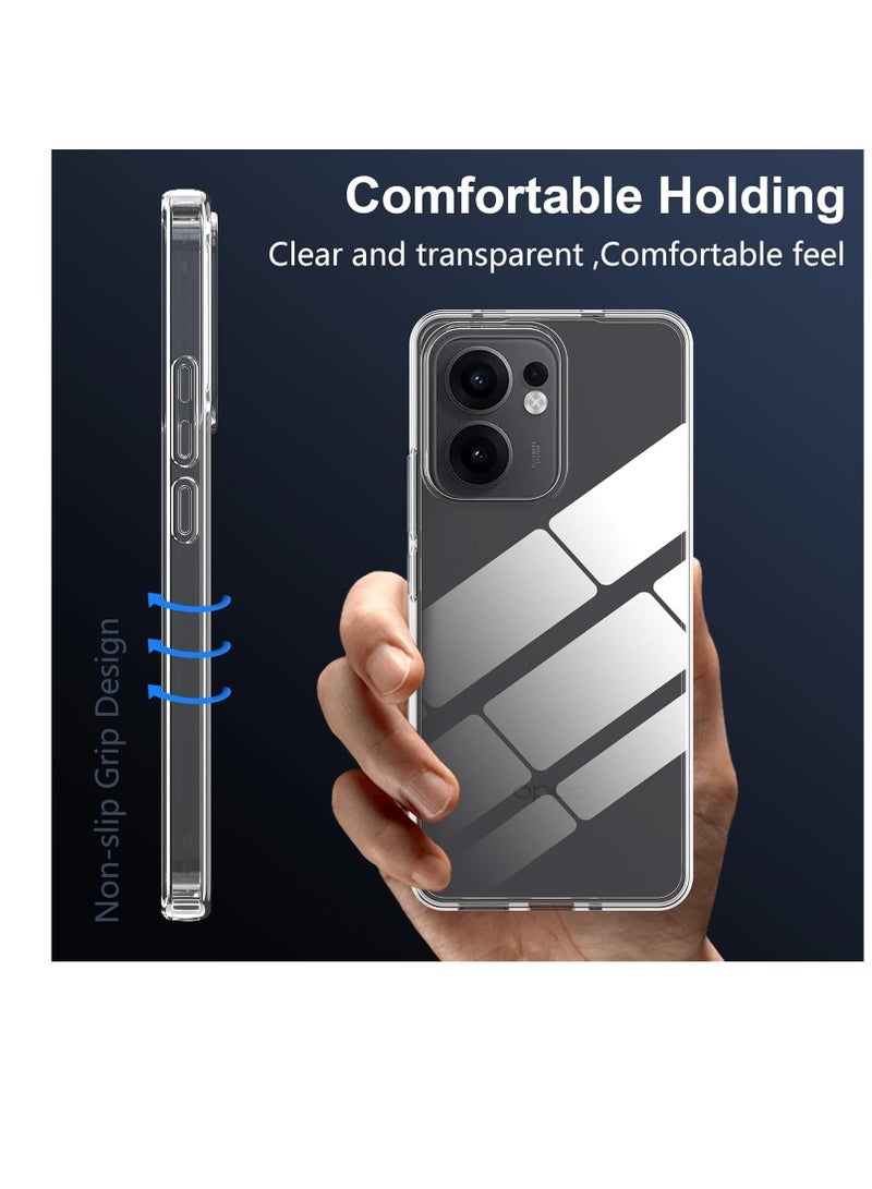 Case Compatible with OPPO Reno 13F 4G/5G Case Crystal Clear Soft TPU Gel Case Flexible Silicone Anti-Scratch Transparent TPU Cover - Clear - Image 2
