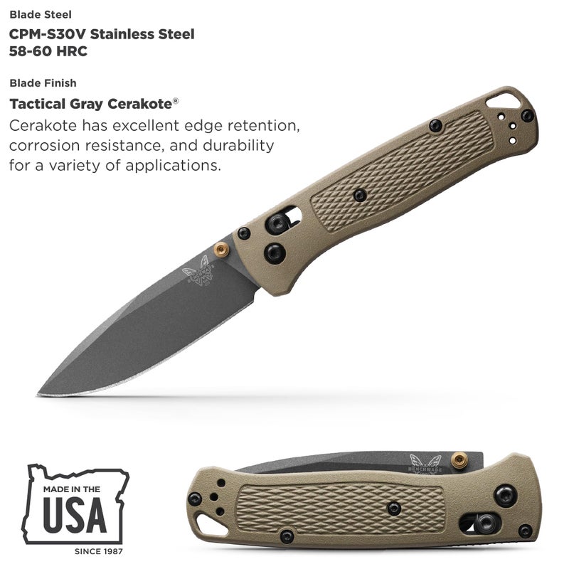 Benchmade - Bugout 535 EDC Knife with Ranger Green Grivory Handle (535GRY-1) - Image 3