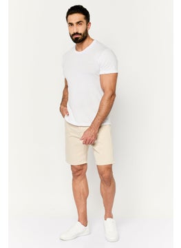 Jack Jones Men Solid Denim Shorts, Beige  - Image 2