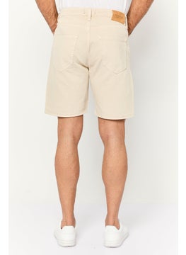 Jack Jones Men Solid Denim Shorts, Beige  - Image 4