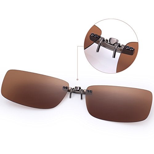 Besgoods Clip-on Sunglasses Polarized Glasses Lenses Driving Fishing Sport - Brown - Image 4