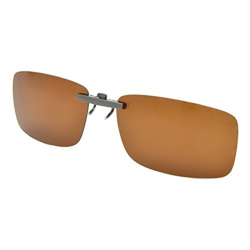 Besgoods Clip-on Sunglasses Polarized Glasses Lenses Driving Fishing Sport - Brown - Image 1