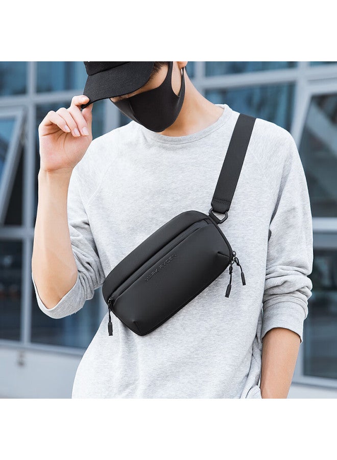 Mark Ryden Chest Bag, Men's Crossbody Bag, Street Fashion Magnetic Buckle Sports Cycling Casual Personalized Shoulder Bag, Mr8712 Elegant Black - Image 5