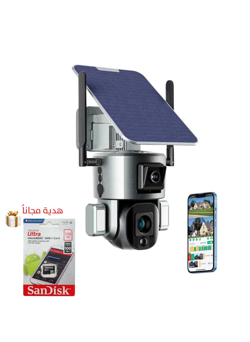 4G Solar Camera 4K 8MP Dual Camera 2 Lens Motion Sensor Night Vision 20000mA + 128GB Memory Gift Free - pzsku/ZB49F5AF5F4F38C51F4DDZ/45/_/1726313472/3006b3b4-0d2e-481d-9ed6-c66bc5c2763b