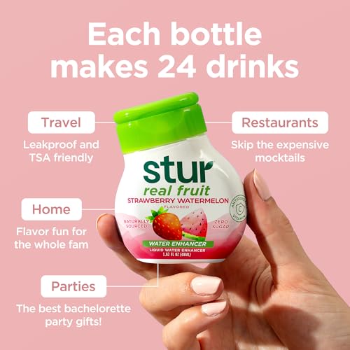 Stur Liquid Water Enhancer | Strawberry Watermelon | Naturally Sweetened | High in Vitamin C & Antioxidants | Sugar Free | Zero Calories | Keto | Vegan | 5 Bottles, Makes 120 Drinks - Image 5