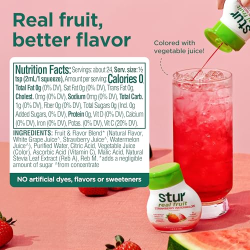 Stur Liquid Water Enhancer | Strawberry Watermelon | Naturally Sweetened | High in Vitamin C & Antioxidants | Sugar Free | Zero Calories | Keto | Vegan | 5 Bottles, Makes 120 Drinks - Image 2