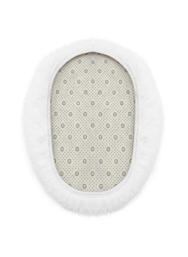Insun Soft Fluffy Toilet Seat Cover, Washable Absorbent Lid Cover, Adjustable Non Slip Backing for Most Bathroom Toilet Lids White 17.7" x 19.7" - Image 1