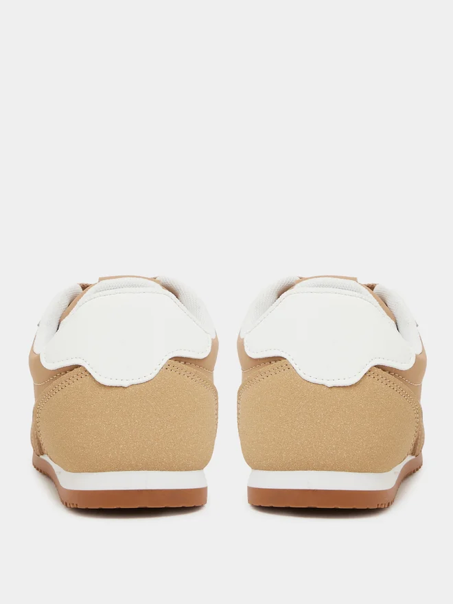 Styli beige Styli Beige Retro Lace-Up Sneakers for Women | Best Price UAE