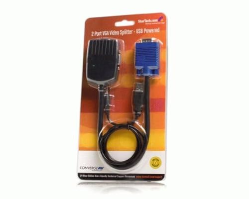 StarTech.com 2 Port VGA Video Splitter - USB Powered - 2048x1536 - VGA Video Monitor Splitter Dual Port (ST122LE) Black - Image 5