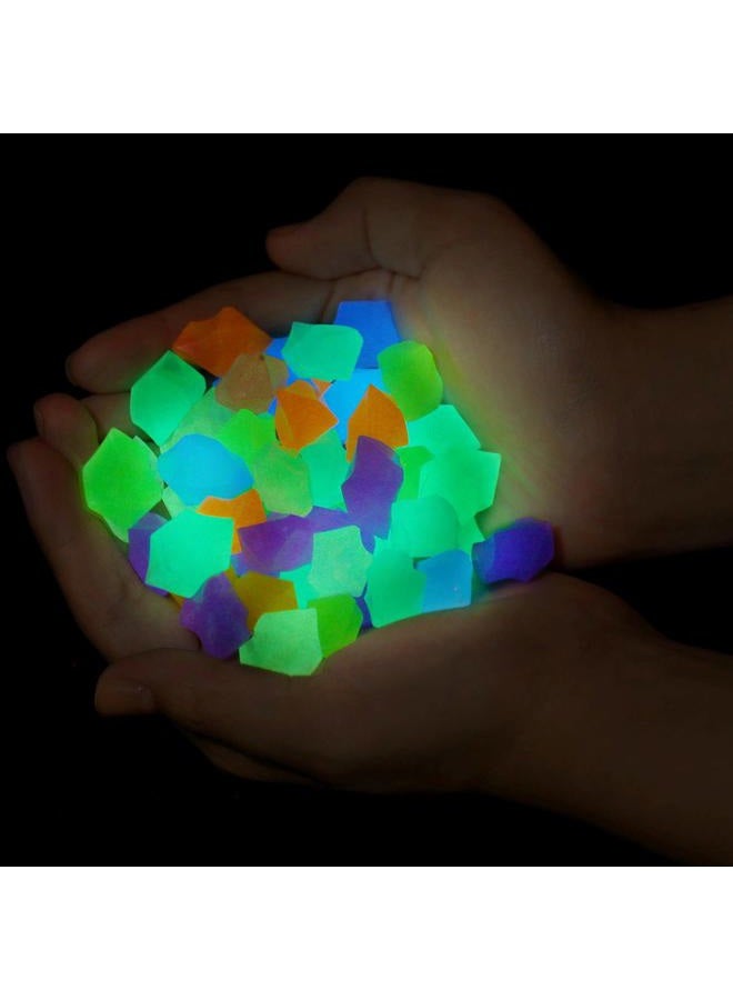 Oubest Fish Tank Decorations Rocks Little Glow in The Dark Aquarium Stones Fish Turtle Tank Pebbles Gravel Garden Rocks 300Pc 1.4cm - Image 5
