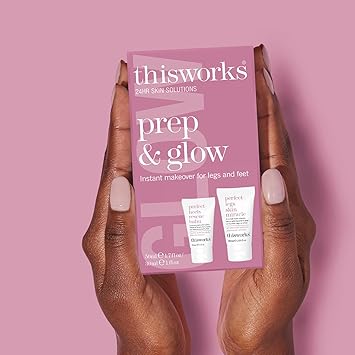 This Works Prep and Glow Gift Set Travel Size Kit with Perfect Legs Skin Miracle and Perfect Heels Rescue Balm Foot Cream Nourishing Hydrating Bodycare Duo - Image 2
