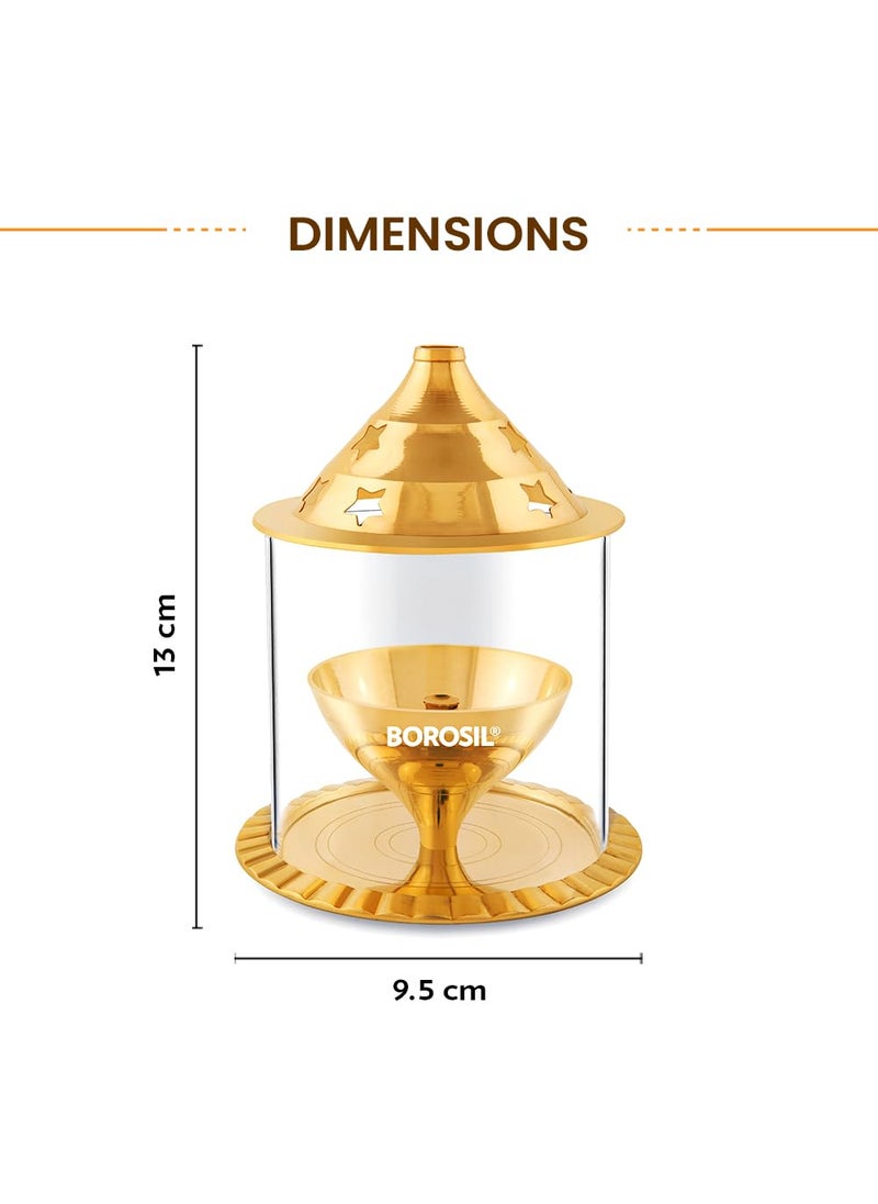 BOROSIL Borosil Akhand Diya Medium Brass HDADBTRD100  - Image 3
