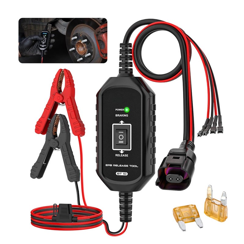 KAISAL EPB Brake Release & Reset Tool 10V~14V DC Electronic Parking Brake Tools Emergency EPB Service Tool Overcurrent Protection Brake Caliper Tool with 2 Connect Ways&3 Fuse for Auto Repair,Car Road Rescue - Image 1