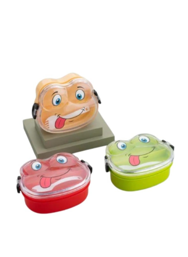 Woz Lunch Box Plastic with Inner Stainless Steel Lunch Box for Kids School Girls and Boys Picnic Airtight Leak Proof Tiffin Box Bpa Free Plastic Microwave Safe Lunch Box Multi Colour - Image 1