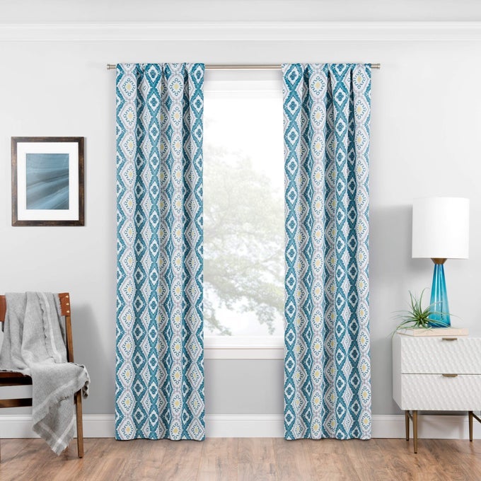 ROOM DARKENING CURTAINS FOR BEDROOM MORROW 37 X 95 THERMAL INSULATED SINGLE PANEL ROD POCKET LIGHT BLOCKING CURTAINS FOR LIVING ROOM TEAL