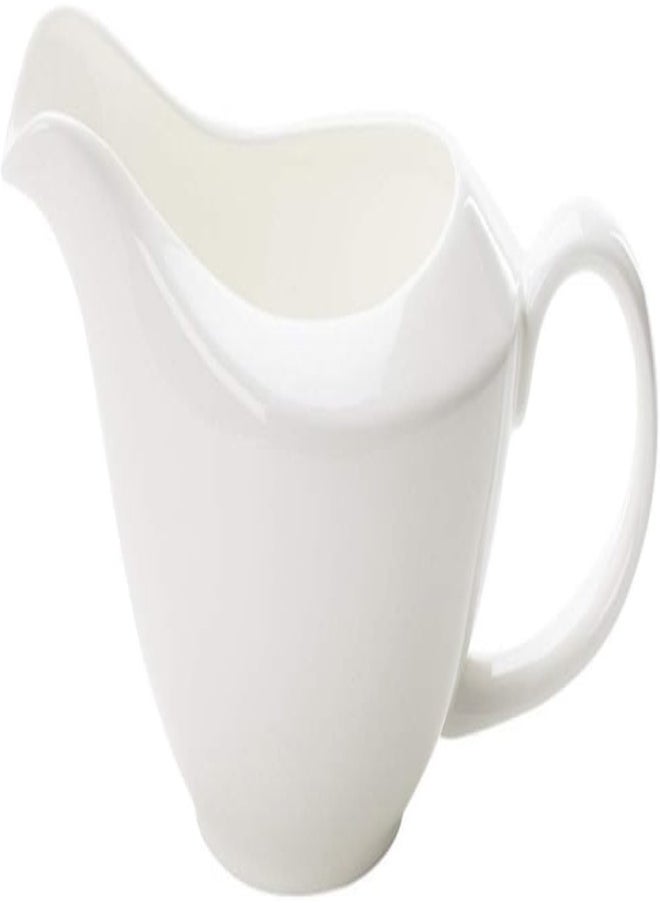 AKDC Yarnow White Porcelain Pitcher Ceramic Gravy Boat Seasoning Plate Gravy Boat With Handle For Heating Seasoning Salad Dressing Milk Salad Dressings  - Image 4