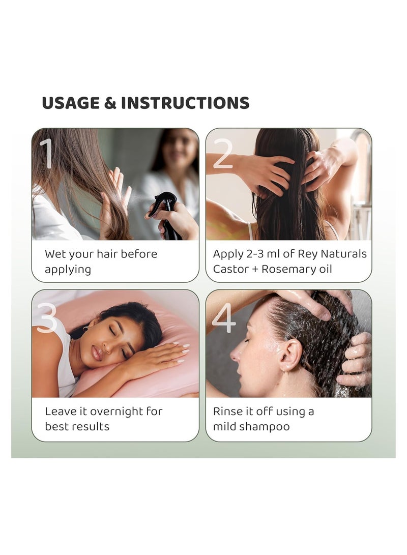 Rey Naturals ReyNaturals Castor Oil Plus Rosemary Oil I Pure Rosemary Oil For Hair Growth 200 ml - Image 4