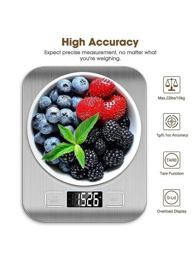 ميزان مطبخ رقمي  مزود بشاشة ديجيتال يقيس من 1 جرام إلى 10 كيلو جرام - Image 3