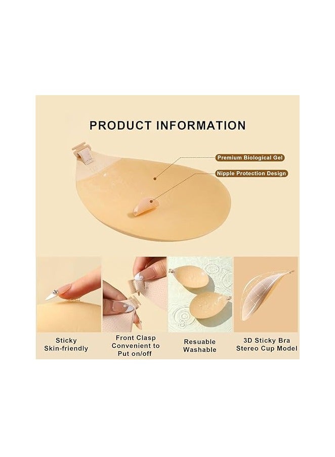 Jomo Store Push Up Self Adhesive Silicone Bra – Strapless, Invisible, Breathable, Front Closure for Backless Dresses - Image 4