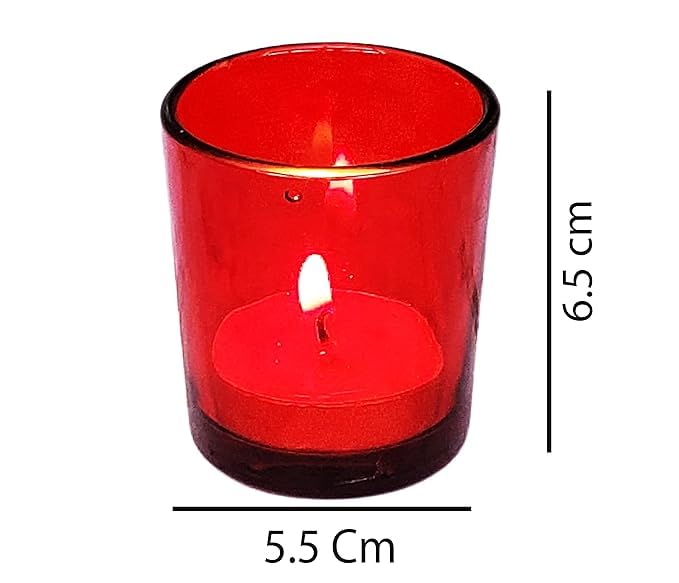 Pure Source India Glass Votive Tealight Candle Holder for Diwali, Birthday Gifts, Weeding, Party & Home Décor (Set of 16pcs - Multi) - Image 4