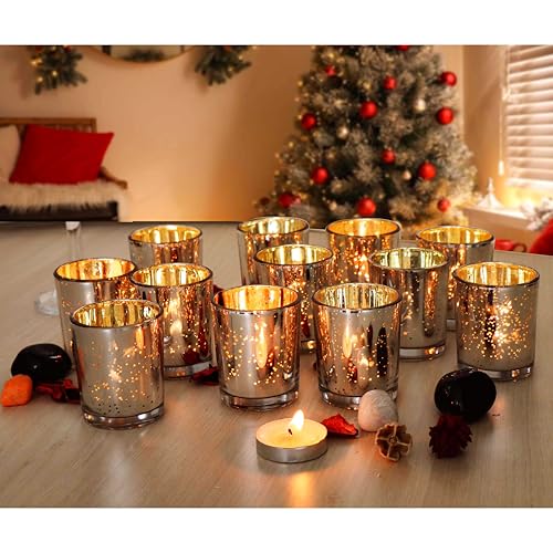 Pure Source India Glass Votive Tealight Candle Holder for Diwali, Birthday Gifts, Weeding, Party & Home Décor (Set of 16pcs - Multi) - Image 3