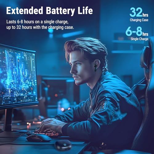 Middle Rabbit SW5 Wireless Gaming Earbuds with Mic, Compatible with PC PS5 PS4 Desktop VR, Computer Headphones, 2.4G Dongle & Bluetooth 5.4 Dual-Mode, 4 Built-in Microphones, 20ms Low Latency - Image 5