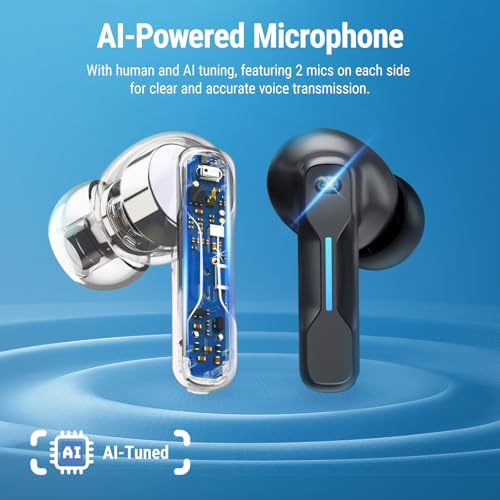 Middle Rabbit SW5 Wireless Gaming Earbuds with Mic, Compatible with PC PS5 PS4 Desktop VR, Computer Headphones, 2.4G Dongle & Bluetooth 5.4 Dual-Mode, 4 Built-in Microphones, 20ms Low Latency - Image 4
