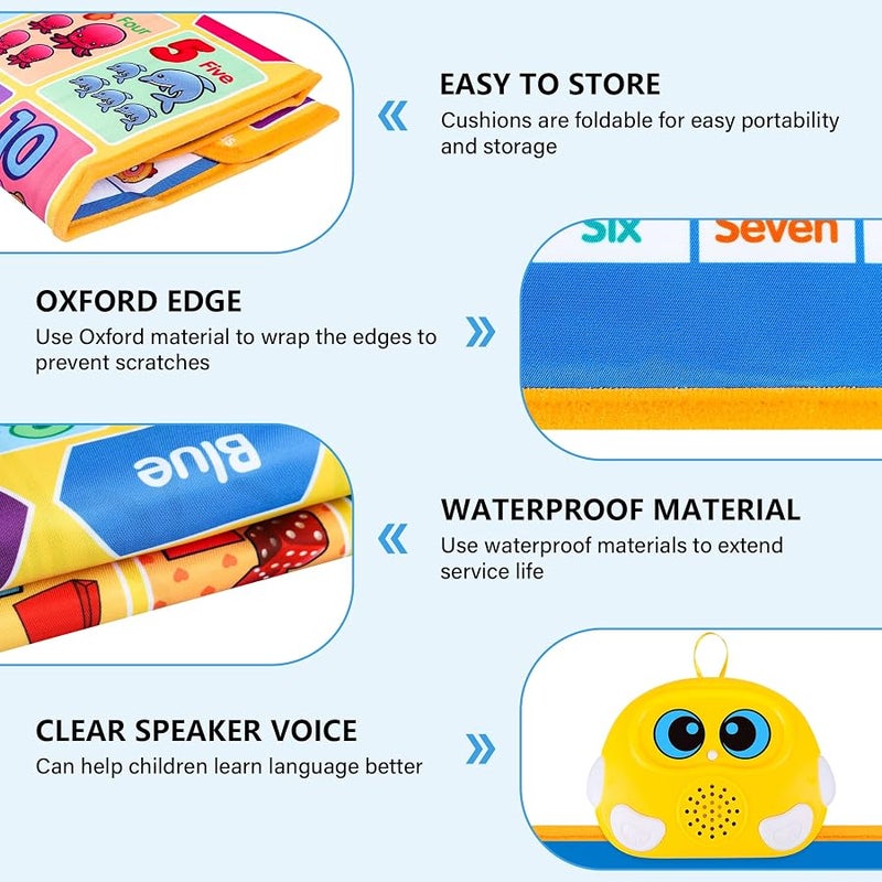 GaHoo Electronic Alphabet Wall Chart, Talking ABC, 123s, Music Poster, Kids Learning Toys for Toddlers 1-3, Interactive Educational Toddler Toy, Birthday Gifts for Age 1 2 3 4 5 Year Old Boys Girls - Blue - Image 3