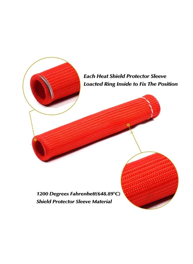 Generic 8PCS Titanium Spark Plug Wire Boots Thermal Protection Insulator Sleeve 2500 F High Temp Protection Heat shield Cover Wrap for Car Truck (Red)  - Image 1