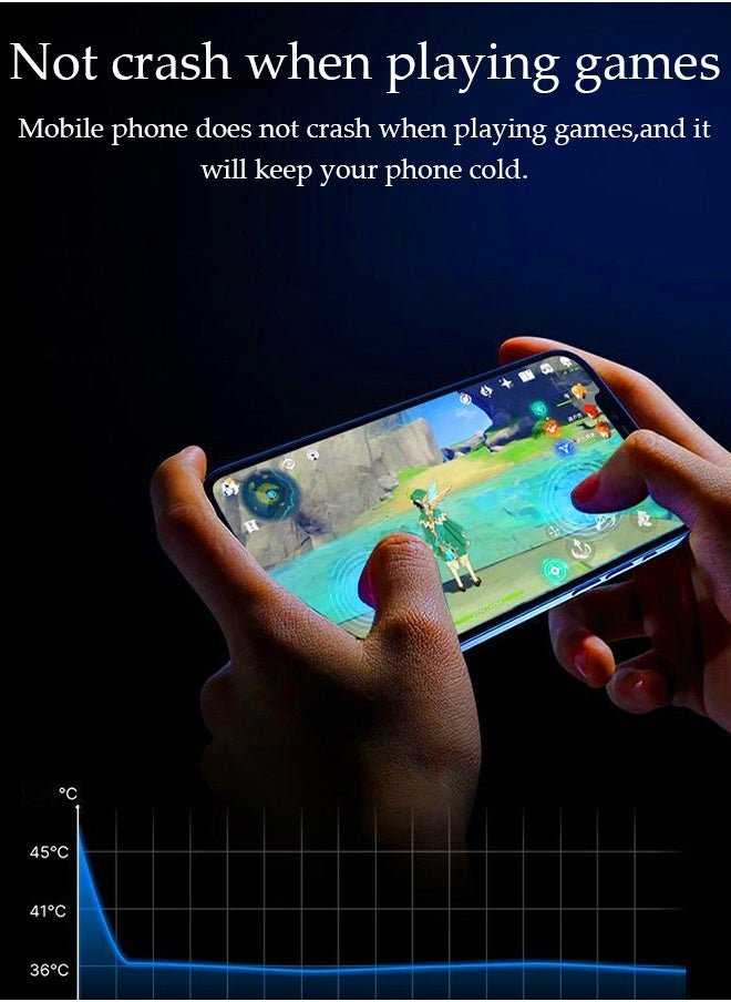 Magnetic Semi-Conductor Cooling Chip Phone Cooling Fan with  2 speed adjustment and RGB Lights, Fit All Types of iPhone Android Smartphones