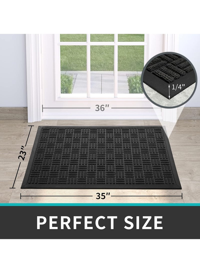Cuken Door Mats Indoor Non-Slip Absorbent Front Door Mat Resist Dirt Entryway Rug , Classic Geometric Pattern Doormats for Indoor Outdoor Front Door Entryway Patio  (24x36 Inch) - Image 2
