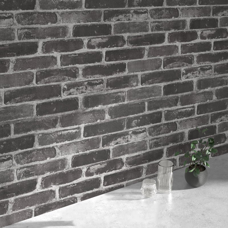 Qianglive Grey Brick Peel and Stick Wallpaper 17.5"Ã—120" Gray Faux Brick Contact Paper Removable Self Adhesive Vinyl Waterproof Wallpaper for Bedroom Fireplace Backdrop Accent Wall - Image 2