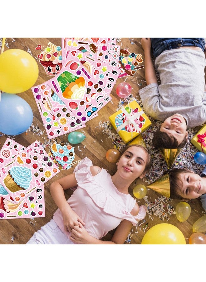 T-Antrix 24 Sheets Make Your Own Cupcake Stickers Make A Face Stickers for Kids Toddlers with DIY Craft Stickers Kids Party Favor Supplies Crafts - Image 5