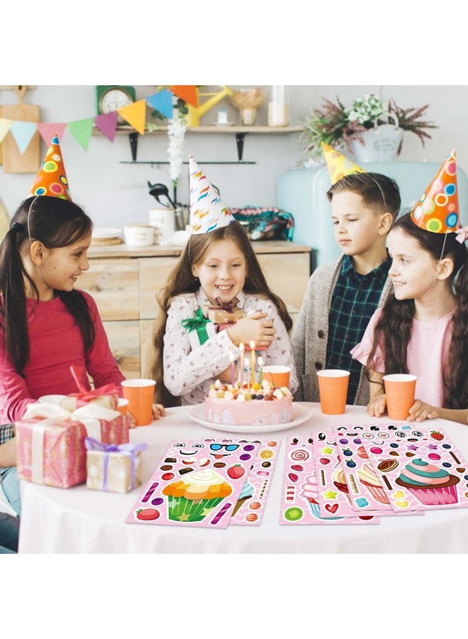 T-Antrix 24 Sheets Make Your Own Cupcake Stickers Make A Face Stickers for Kids Toddlers with DIY Craft Stickers Kids Party Favor Supplies Crafts - Image 4