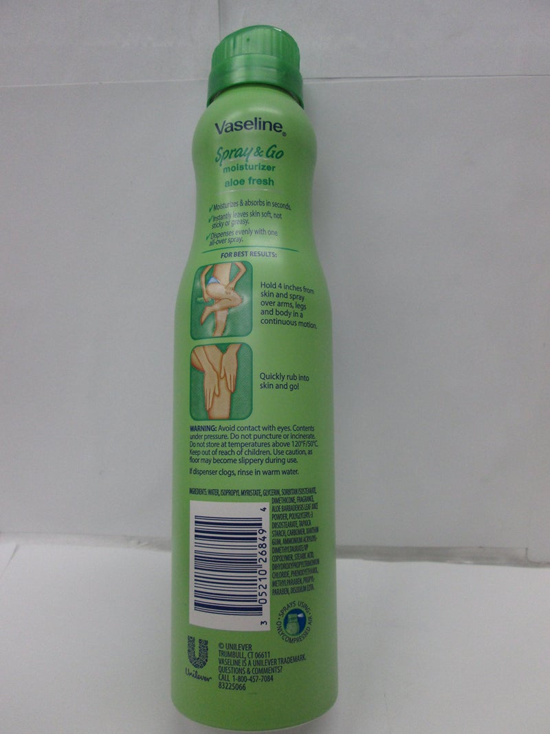 Vaseline Spray & Go Moisturizer, Aloe Fresh, 6.5 oz - Image 2