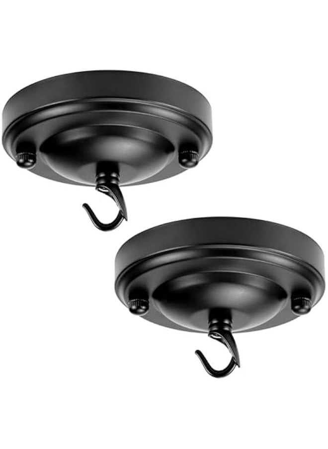 Arabest Light Canopy Kit Black – 2 Pack Vintage Chandelier Canopy, Matte Black Iron, Farmhouse Style, Easy Installation, 22 LBS Max Load Capacity, Black  - Image 1