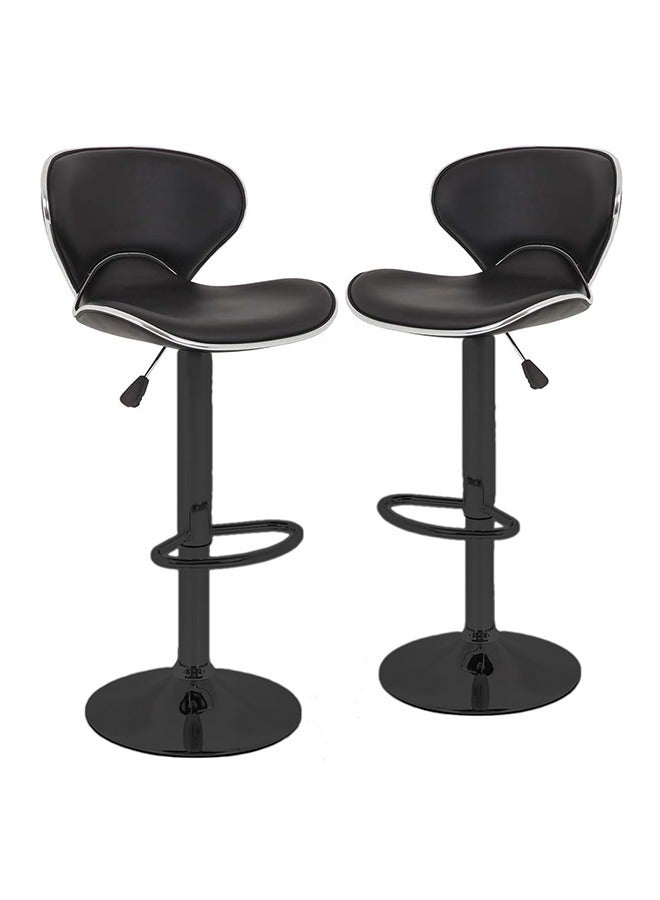 Beauenty 2 Counter Height Adjustable Bar Stools With Back  PU Leather Swivel Kitchen Counter Chairs, Dining Stools (Black) - Image 1