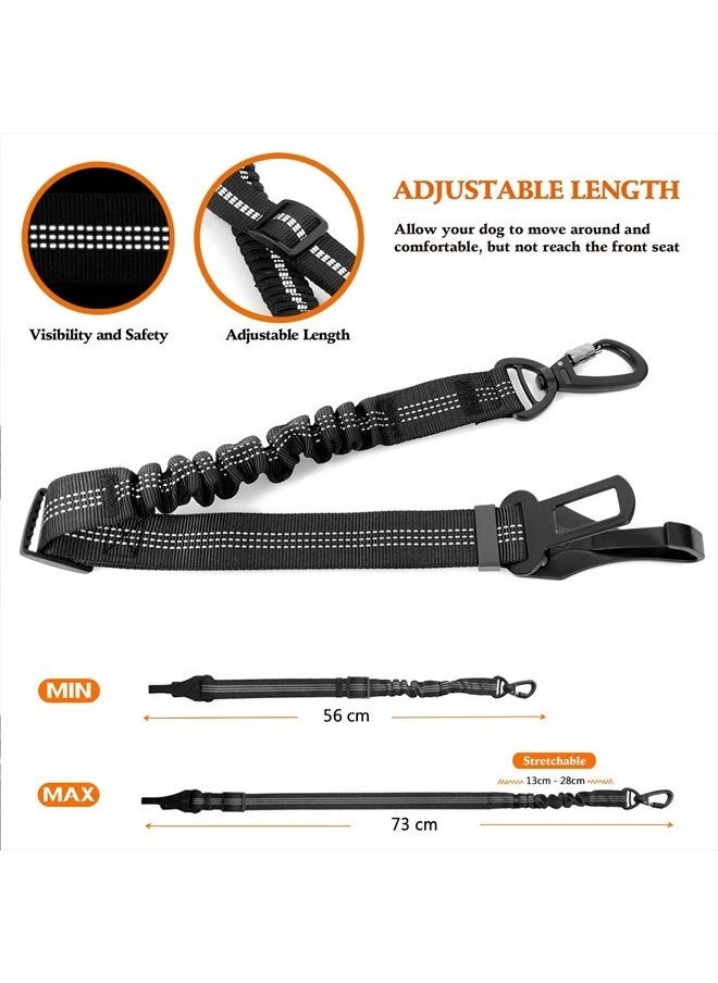 Fashion&cool - Dog Seat Belt, Heavy Duty Dog Seat Belt for Car with Latch Bar and Seatbelt Buckle, Seatbelt for Dogs with Elastic Bungee, Adjustable Reflective Dog Seatbelt Harness for Medium Large Breed Dog - Image 1