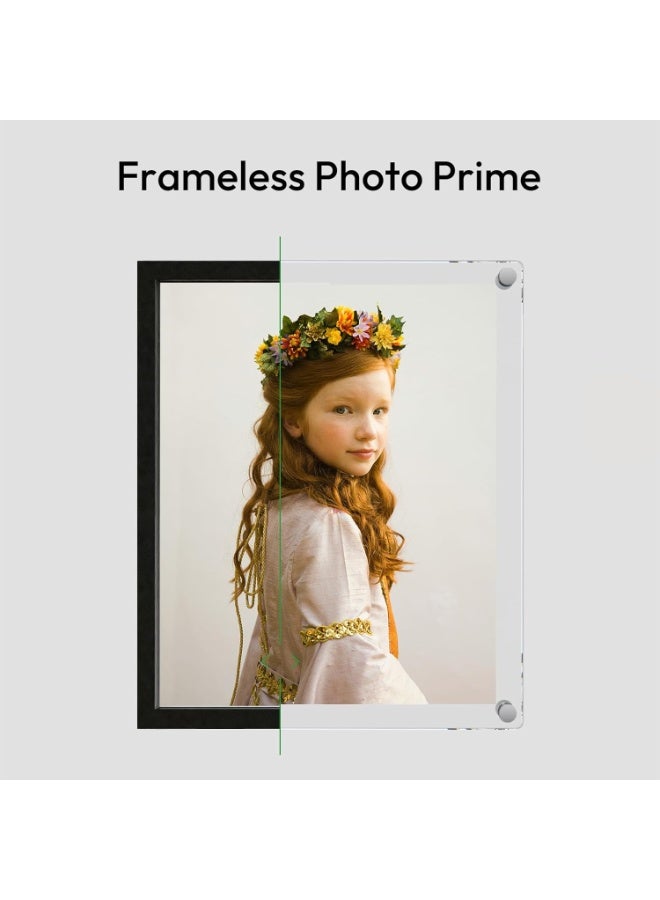 سلاسة إطار عرض صور جداري شفاف من الأكريليك من SLASA مقاس 8×8 إنش – إطار عائم بدون حواف بطبقتين لعرض الأعمال الفنية والصور – الحجم الكامل 10.5×10.5 إنش - Image 4