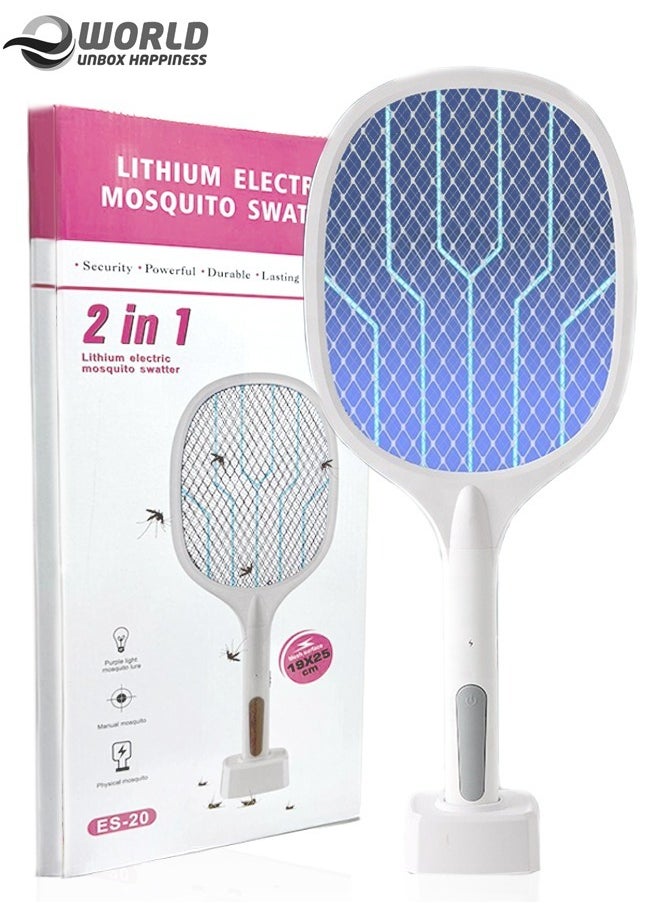 Eworld - Electric Mosquito Killer Racket, USB Rechargeable Bug Zapper for Indoor and Outdoor - Image 1