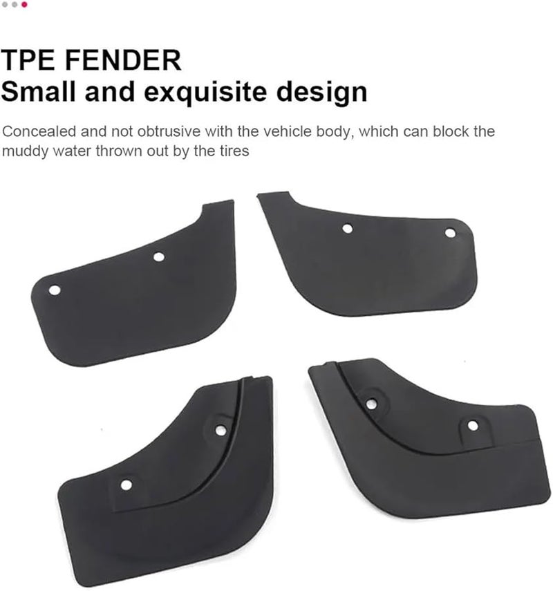 Tesla Model Y Mud Guards 4Pcs TPE Fenders Snap Installation Impact Resistant - Image 4